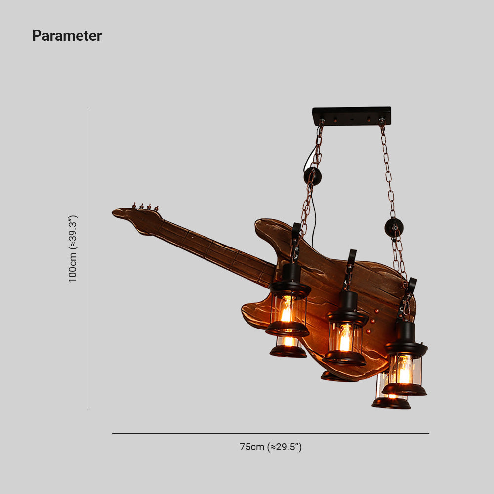 Austin Farmhouse Guitar Pendant Light, Metal/Wood, Walnut