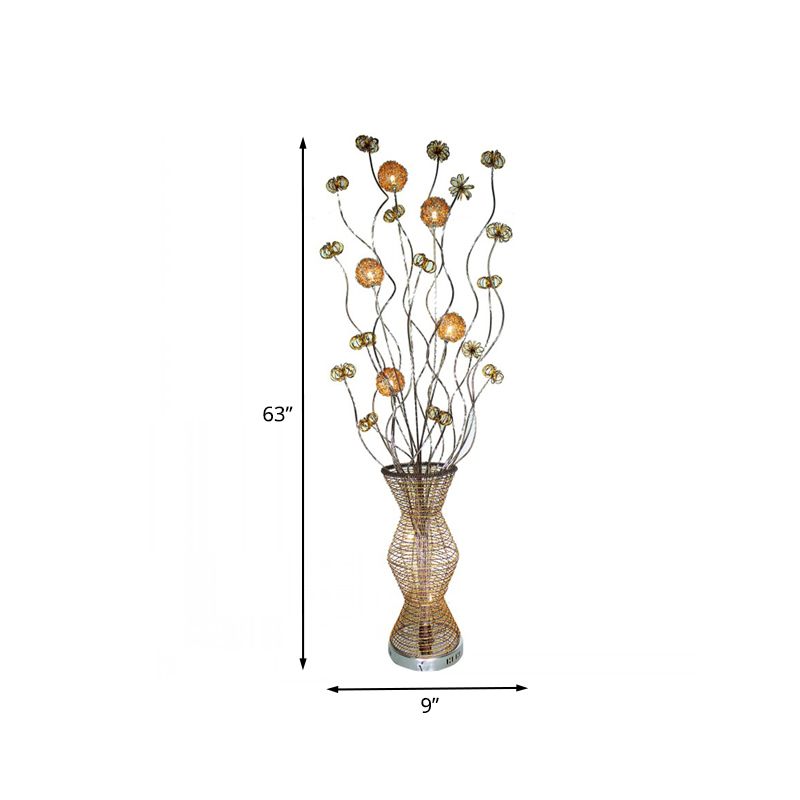 Bella Scandinavian Style Art-deco Handmatig Metaal Vase Goud Voerlamp, Hotel/Woonkamer