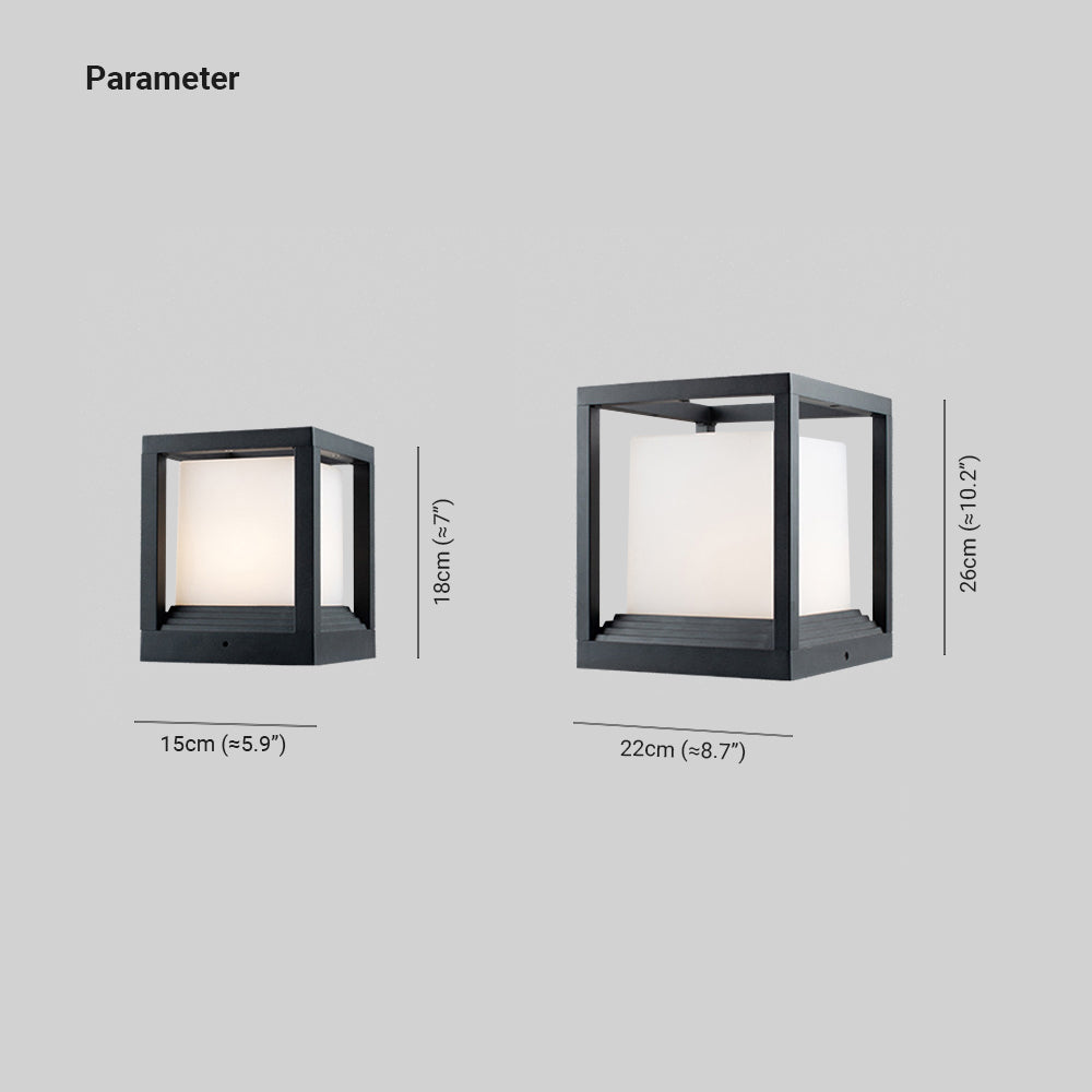 Orr Moderne LED Vierkant Buitenlamp Zonne Metaal/Acryl Zwart Tuin/Stoeprand/Balkon