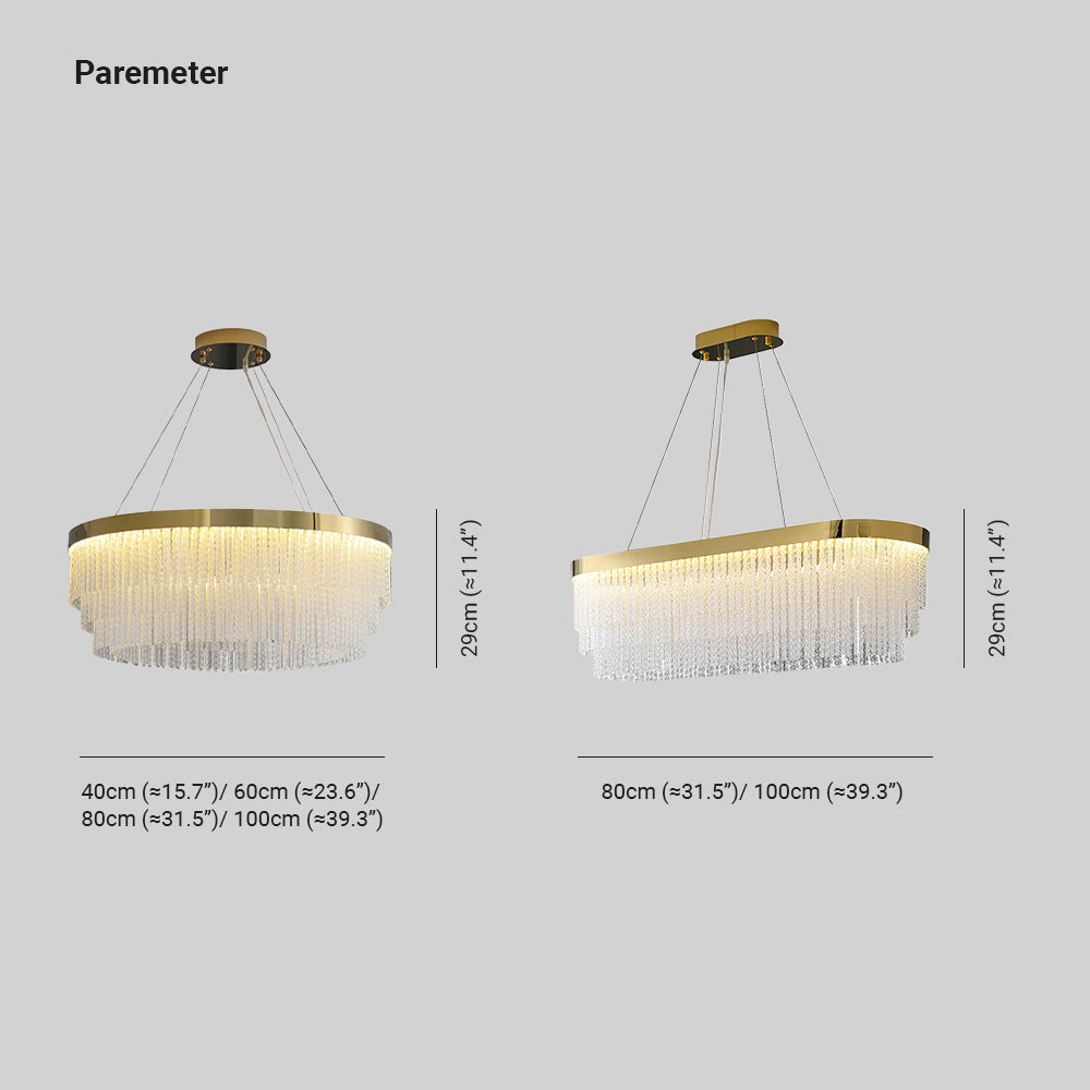 Colon Moderne Art Deco Hanglamp Goud Metaal/Kristal Woonkamer