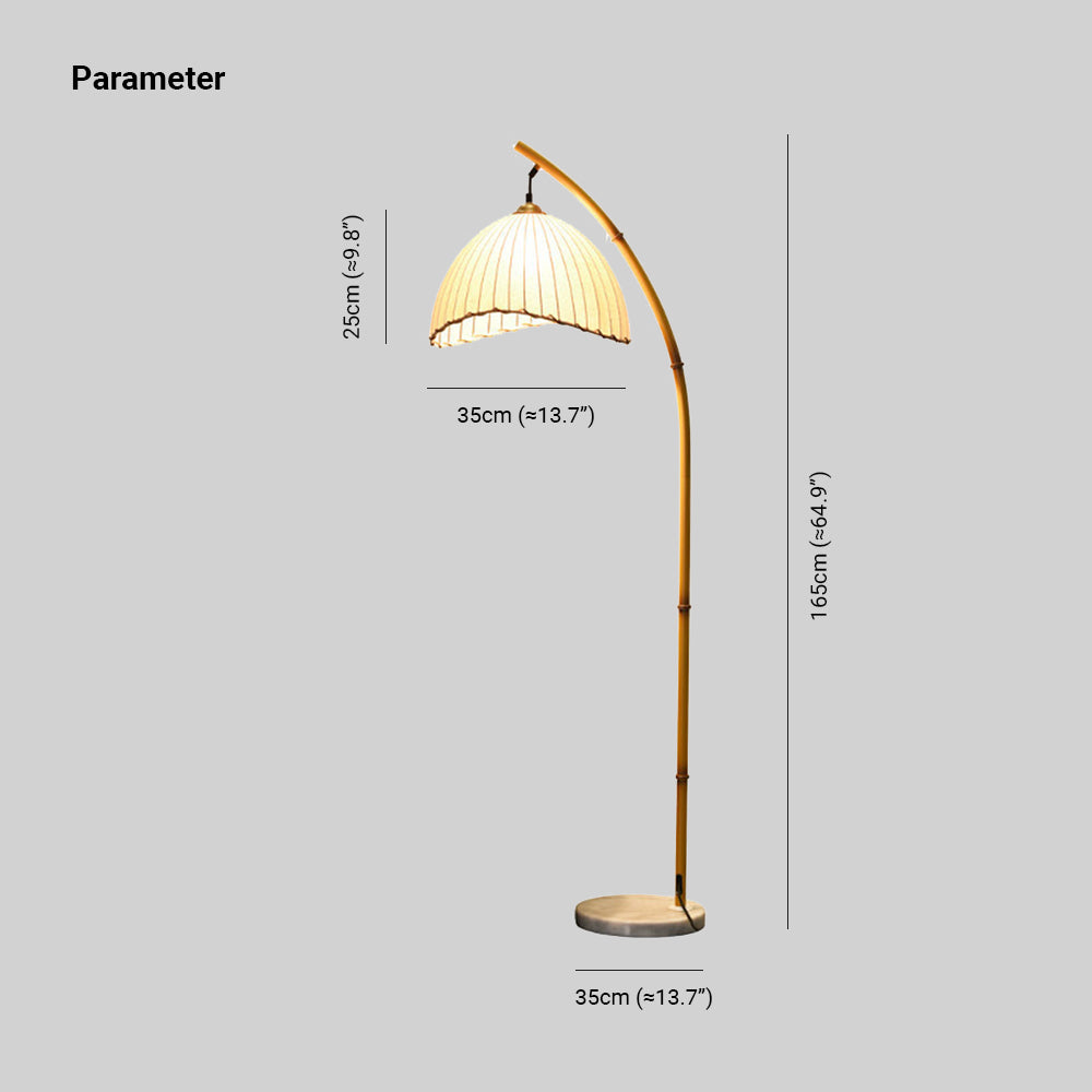 Ozawa Design Bamboe LED Vloerlamp Metaal/Stof Slaap/Woon/Eetkamer