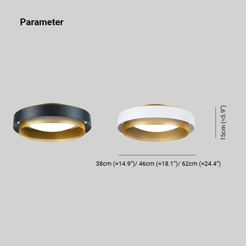 Quinn Modern Ronde LED Plafondlamp Metaal/Acryl Zwart/Wit Slaapkamer