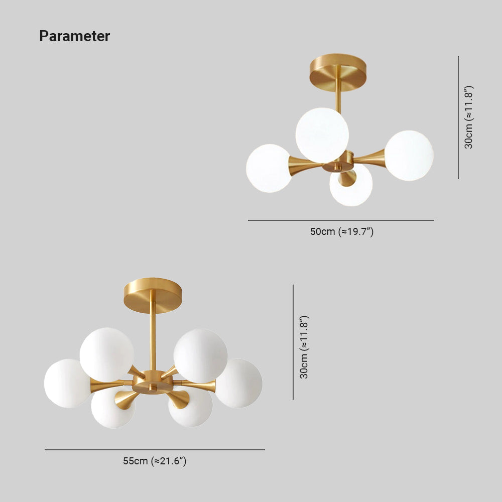 Valentina Bubble Plafondlampen Messing Metaal Glas Woonkamer Eetkamer