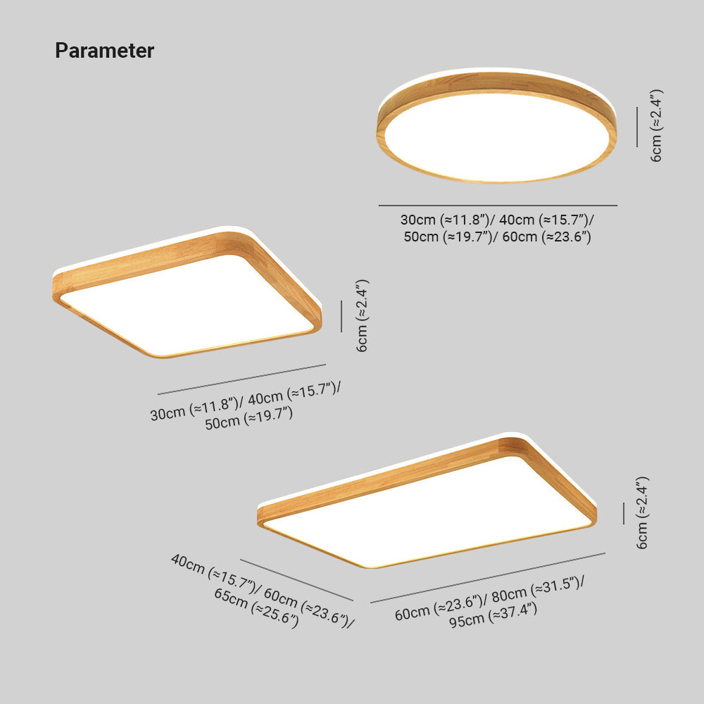 Ozawa Design Ronde LED Plafondlamp Hout Glas Woonkamer Slaapkamer