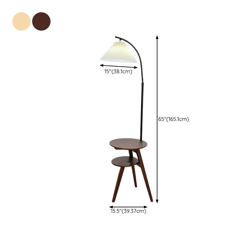 Ozawa Retro Design LED Geplooide Vloerlamp Metaal/Hout Nachtkastje Eetkamer/Woonkamer