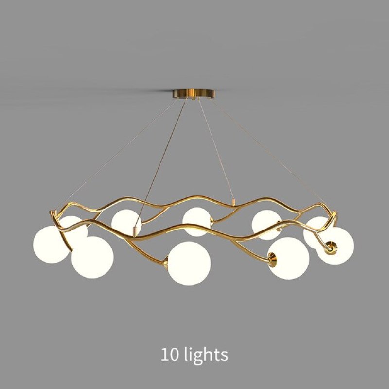Valentina Ronde LED Hanglampen Messing Metaal Glas Woonkamer Eetkamer