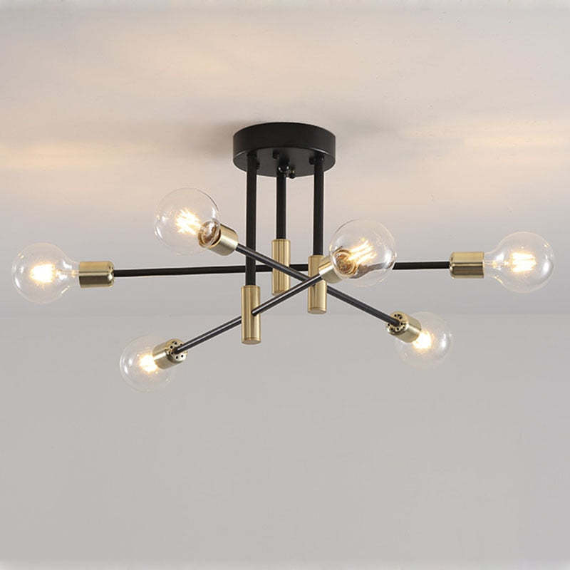 Valentina Moderne LED Plafondlamp Metaal/Glas Zwart/Goud Slaap/Woon/Eetkamer