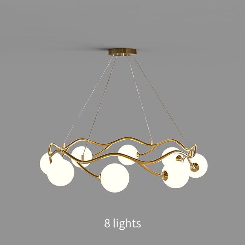 Valentina Ronde LED Hanglampen Messing Metaal Glas Woonkamer Eetkamer