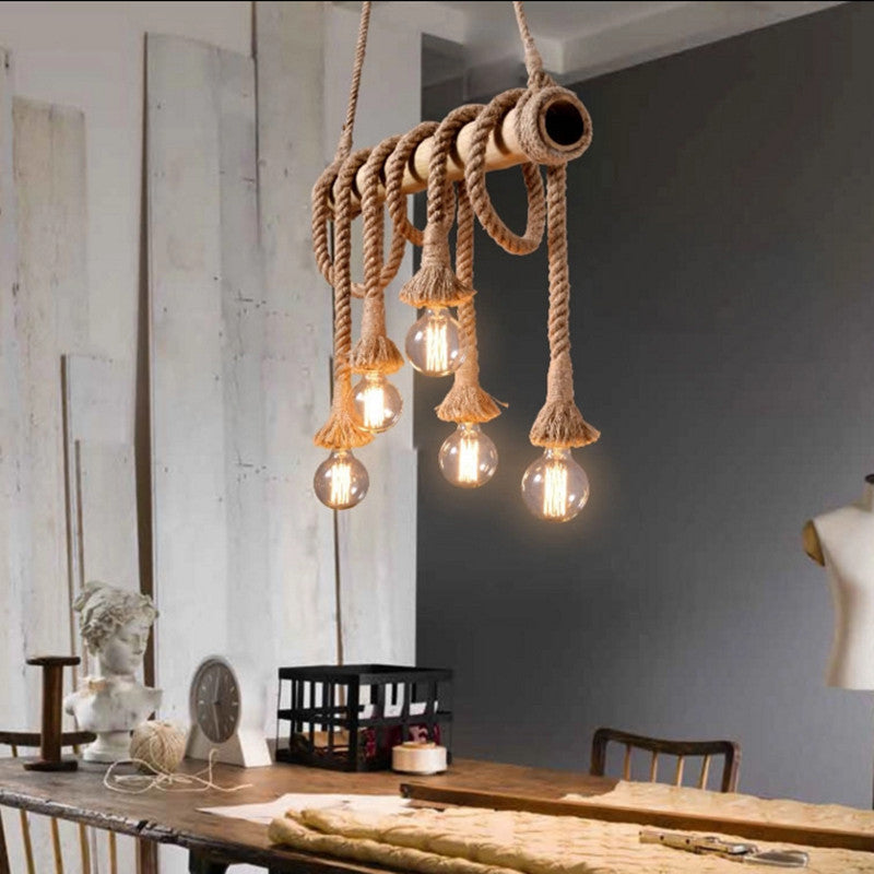Alessio Retro LED Harajuku-stijl Hanglampen Hout Slaapkamer/Woonkamer