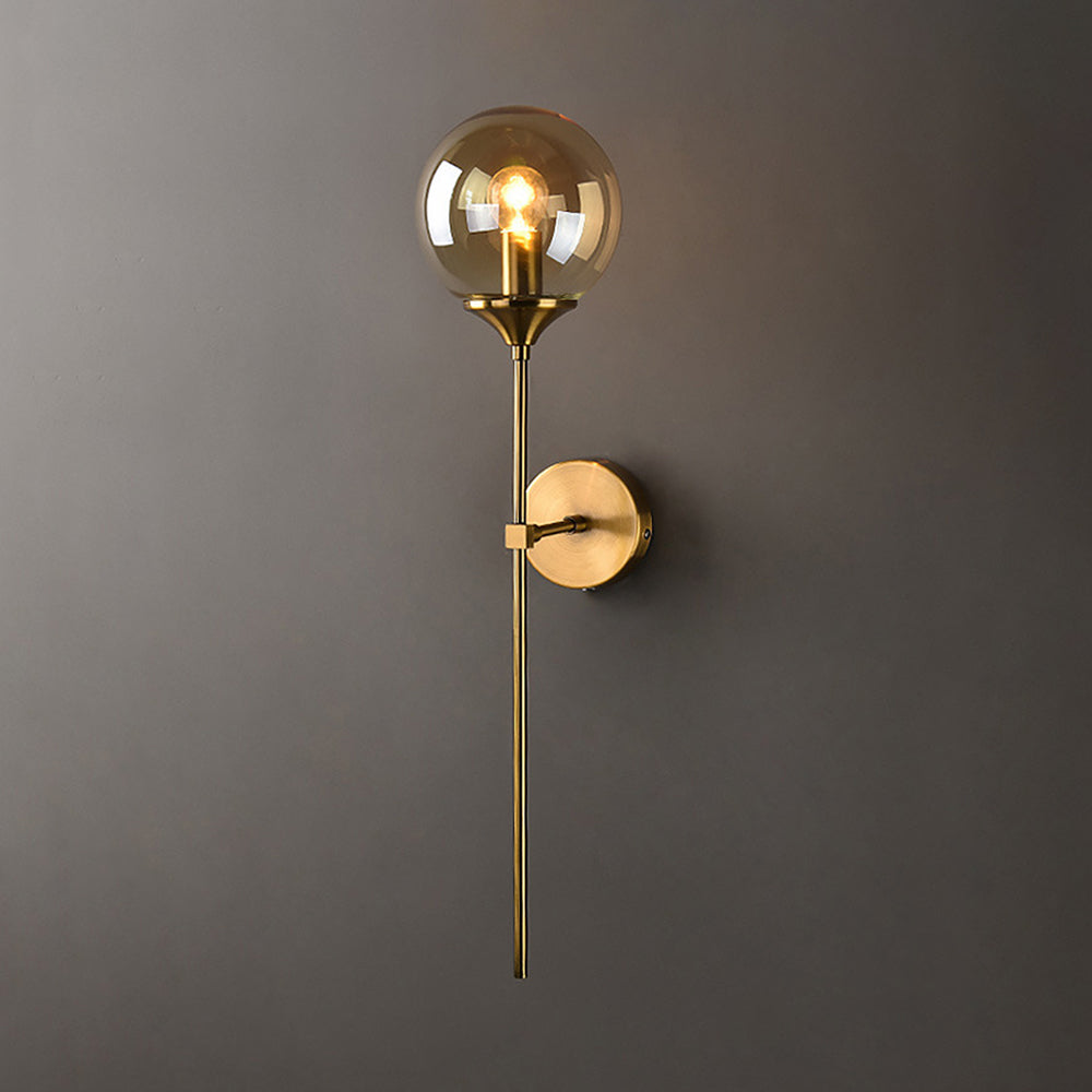 Valentina Moderne Wandlamp Globe Metaal/Glas Grijs/Amber/Duidelijk/Wit Woon/Bedkamer