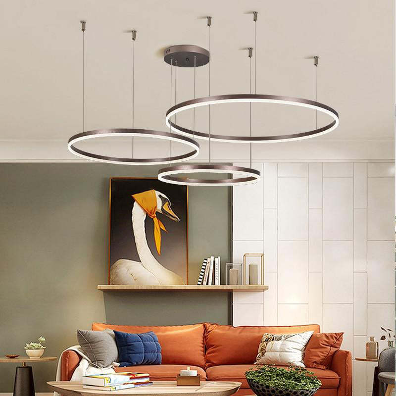 Arisha Moderne Grote Hanglampen Wit Metaal Slaapkamer Woonkamer Tir-Cirkel