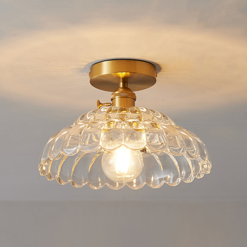 Quinn Luxueus Inbouwmontage Plafondlamp Duidelijk Metaal Glas Gang