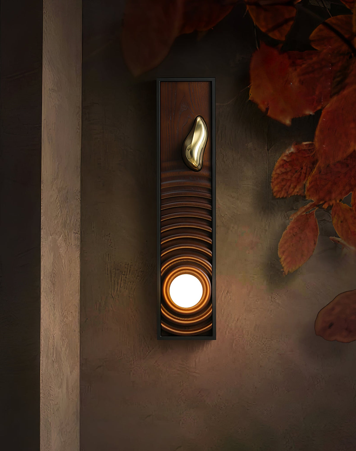 Caleb Vintage Houten wandlamp
