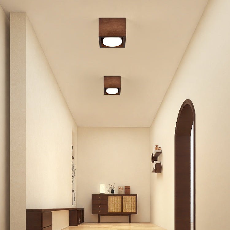 Eliza Minimalistisch Hout Plafondlamp