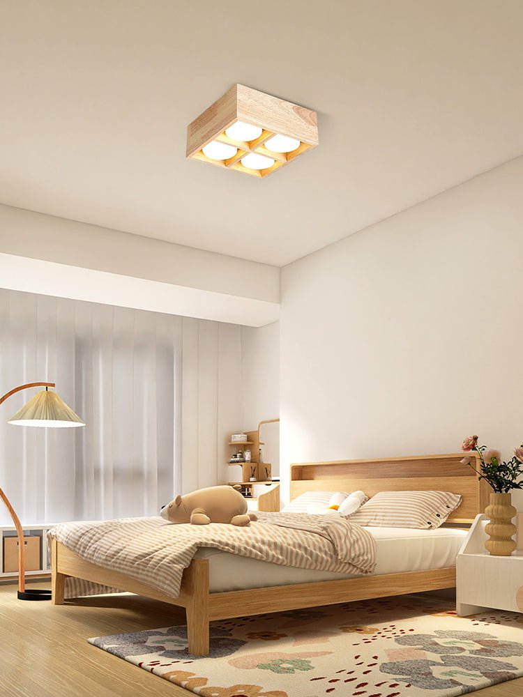 Eliza Minimalistisch Hout Plafondlamp