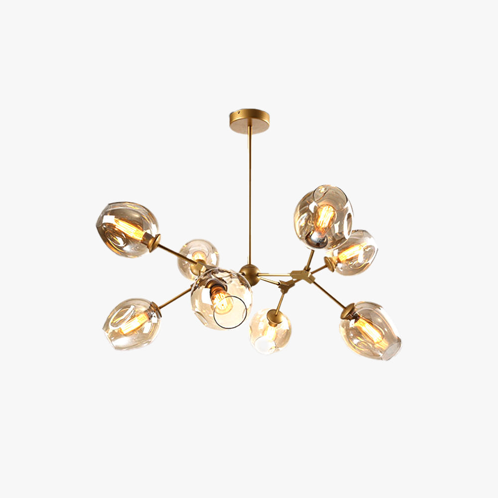 Valentina Moderne Bubbel LED Hanglamp Metaal/Glas Zwart/Goud Woonkamer/Slaapkamer