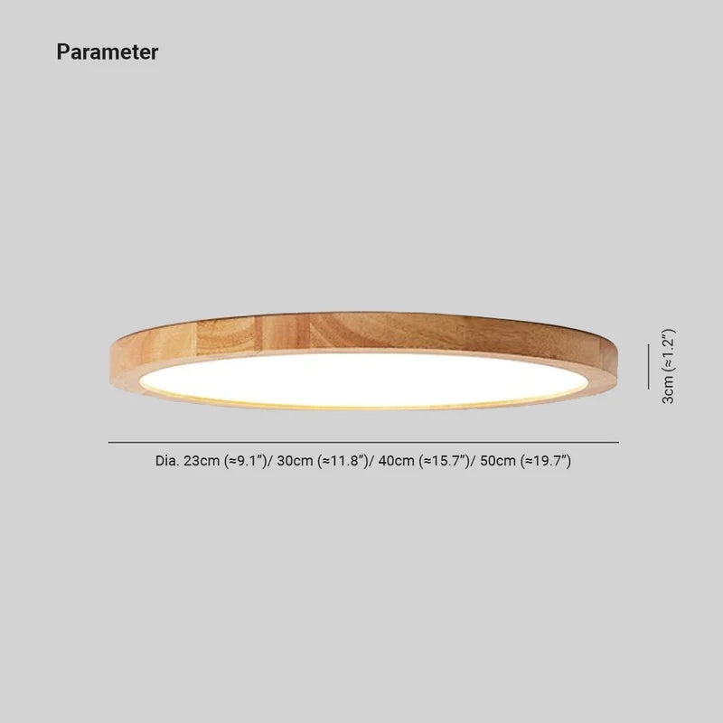Ozawa Moderne Ronde LED Plafondlamp Hout/Acryl Slaap/Eet/Woonkamer