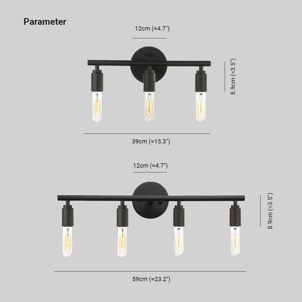 Alessio Modern Industriele LED Wandlamp Zwart Metaal/Glas Woon/Slaapkamer