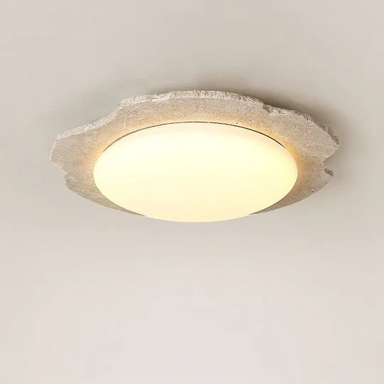 Nimbe Halo plafondlamp in geel travertin