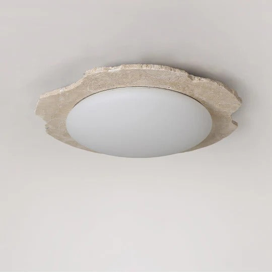 Nimbe Halo plafondlamp in geel travertin