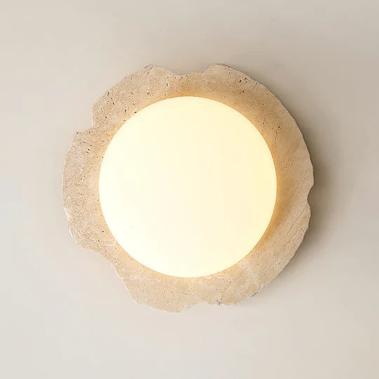 Nimbe Halo plafondlamp in geel travertin