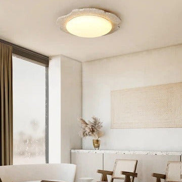Nimbe Halo plafondlamp in geel travertin