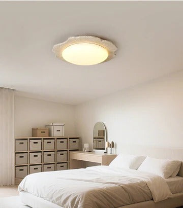 Nimbe Halo plafondlamp in geel travertin