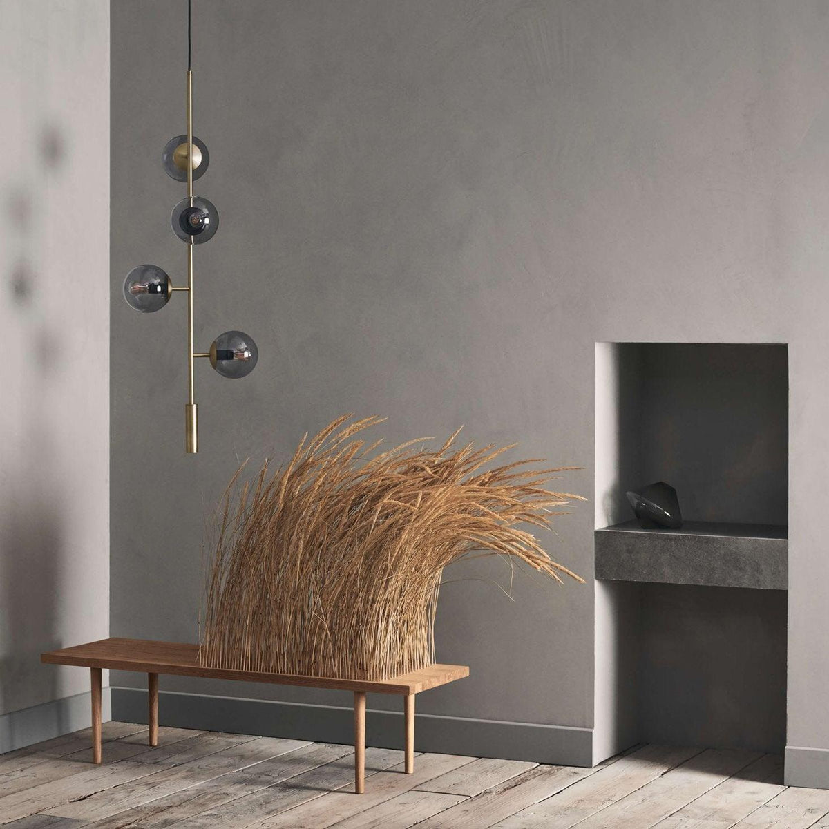 Erevia Moderne hanglamp van messing met glas