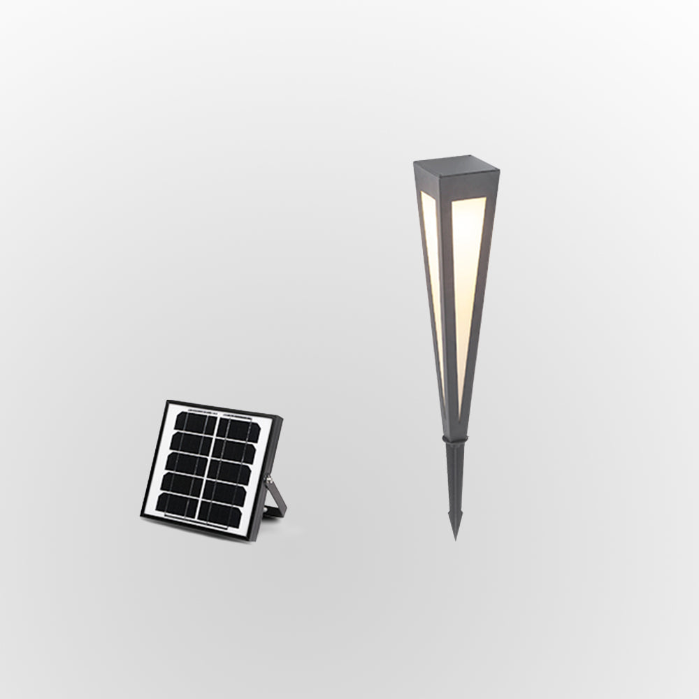 Cole Moderne Trigonale Lineaire Solar Buitenlamp Zwart Acryl