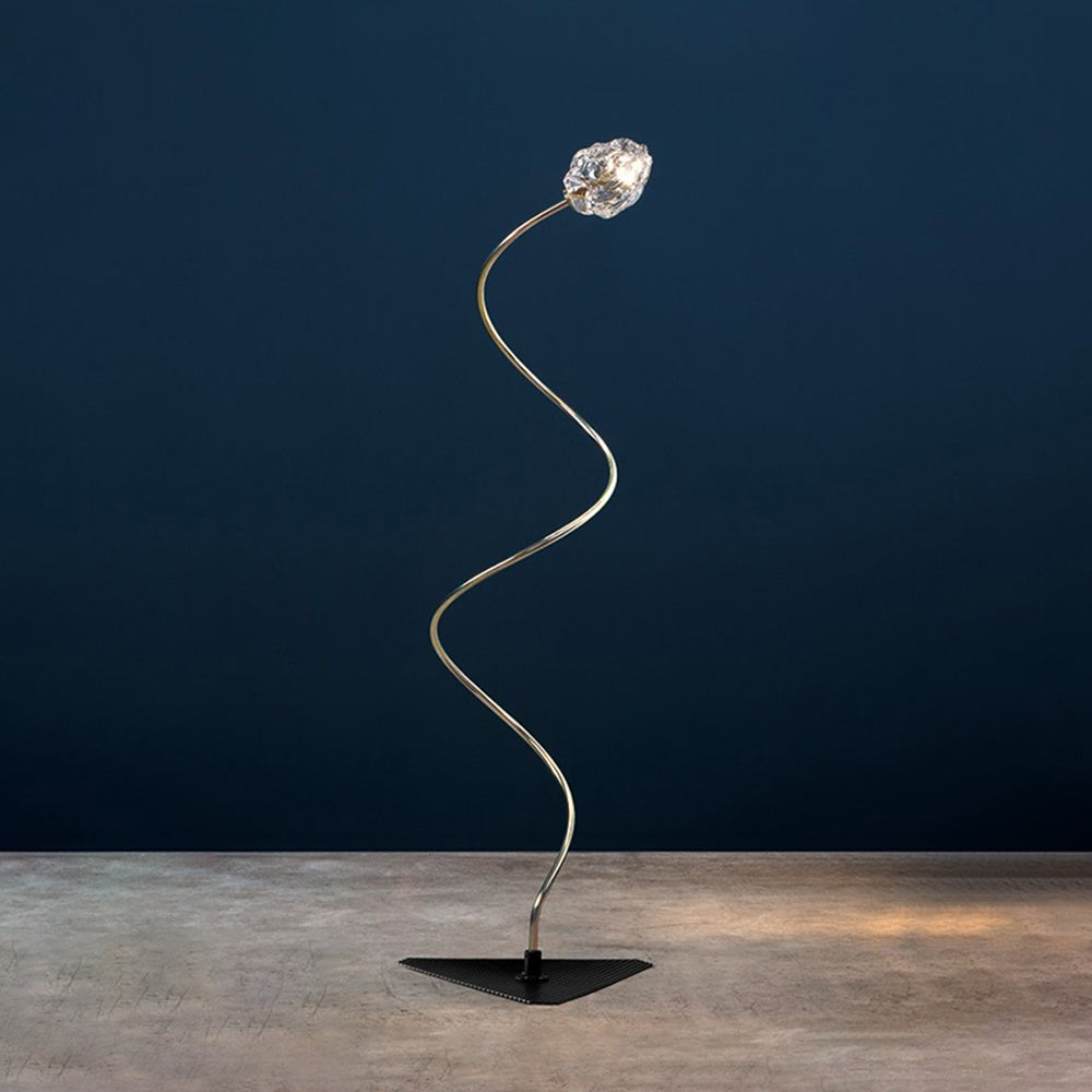 Bella Decoratieve Bloem LED Vloerlamp Goud Metaal/Glas Buiten