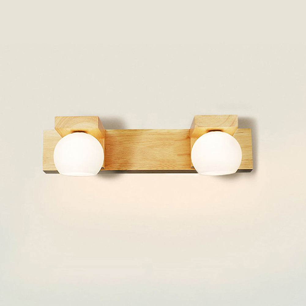 Ozawa Modern Spiegel LED Wandlamp Hout Glas Metaal Badkamer