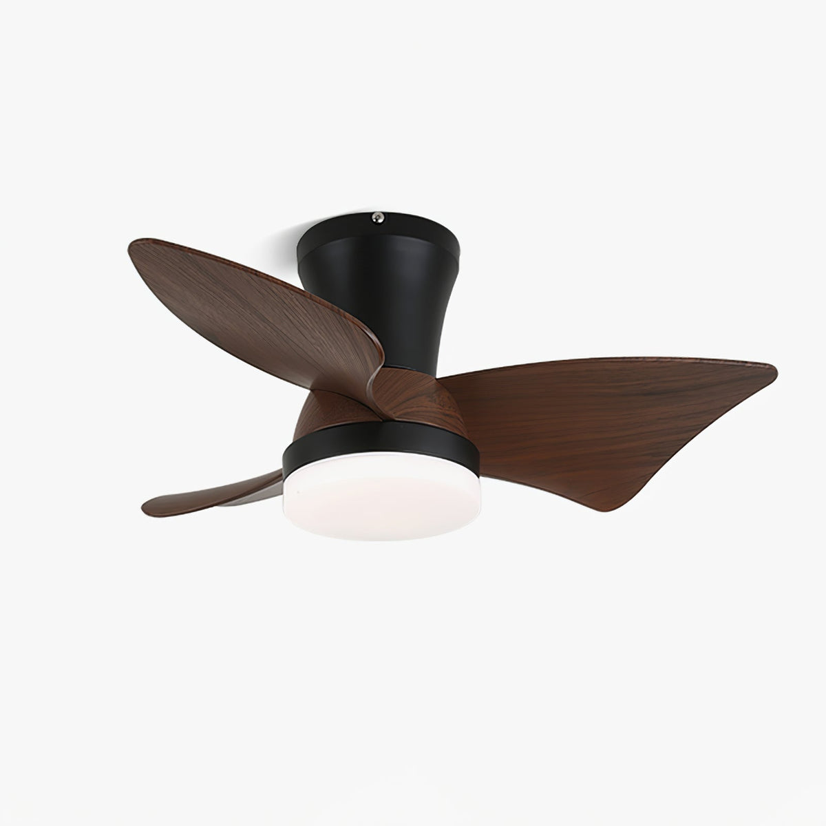Luvora Minimalistische plafondventilator met verlichting van walnoothout