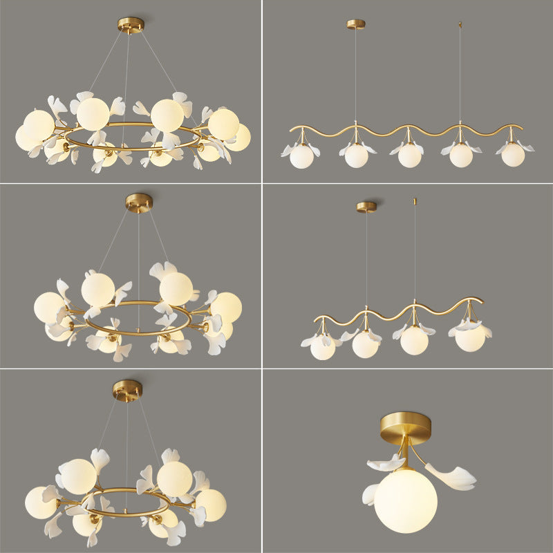 Olivia Luxe Minimalistisch Kroonluchters Creatief Blad Glas Woonkamer