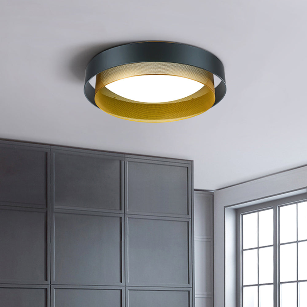 Quinn Modern Ronde LED Plafondlamp Metaal/Acryl Zwart/Wit Slaapkamer