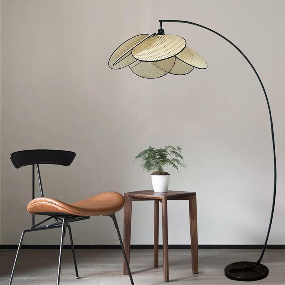 Ritta Design LED Vloerlamp Zwart Metaal Rotan Eetkamer Woonkamer