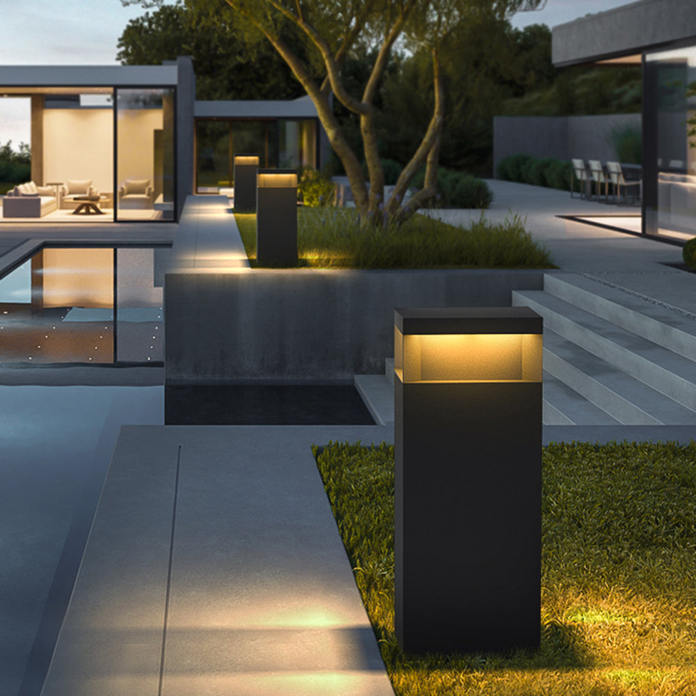 Pena Industrie Grote Rechthoek LED Buitenlamp Zwart Metaal Hal/Tuin