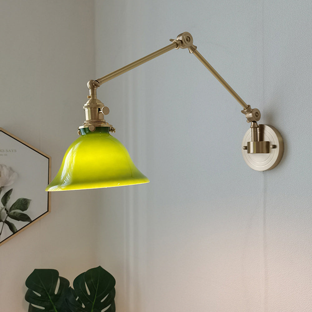 Brady Vintage Design LED Wandlamp Groen Wit Glas Metaal Eetkamer
