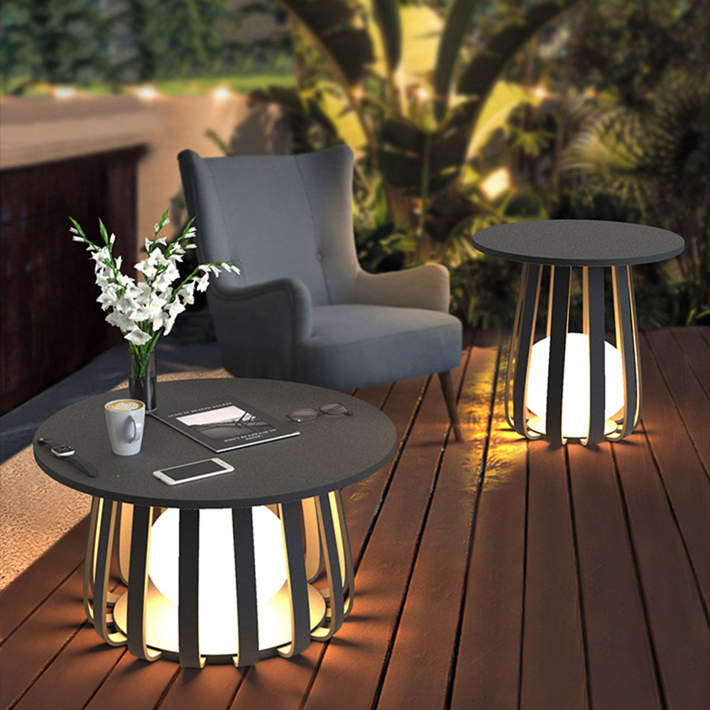 Orr Tabel Moderne LED Vloerlamp Zwart Metaal  Buiten