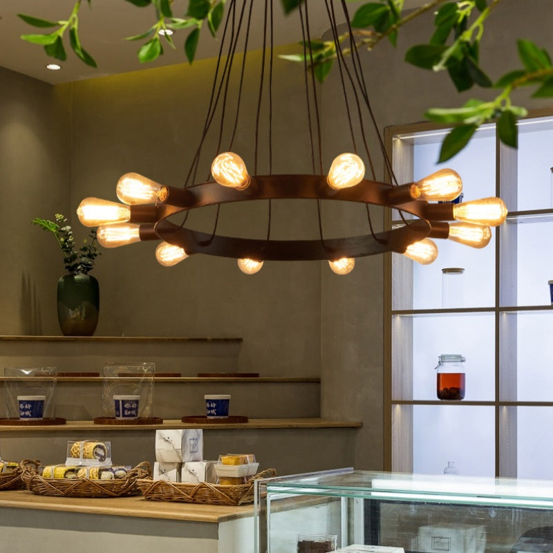 Alessio Vintage LED Kroonluchters Bruin Metaal Woonkamer/Bar