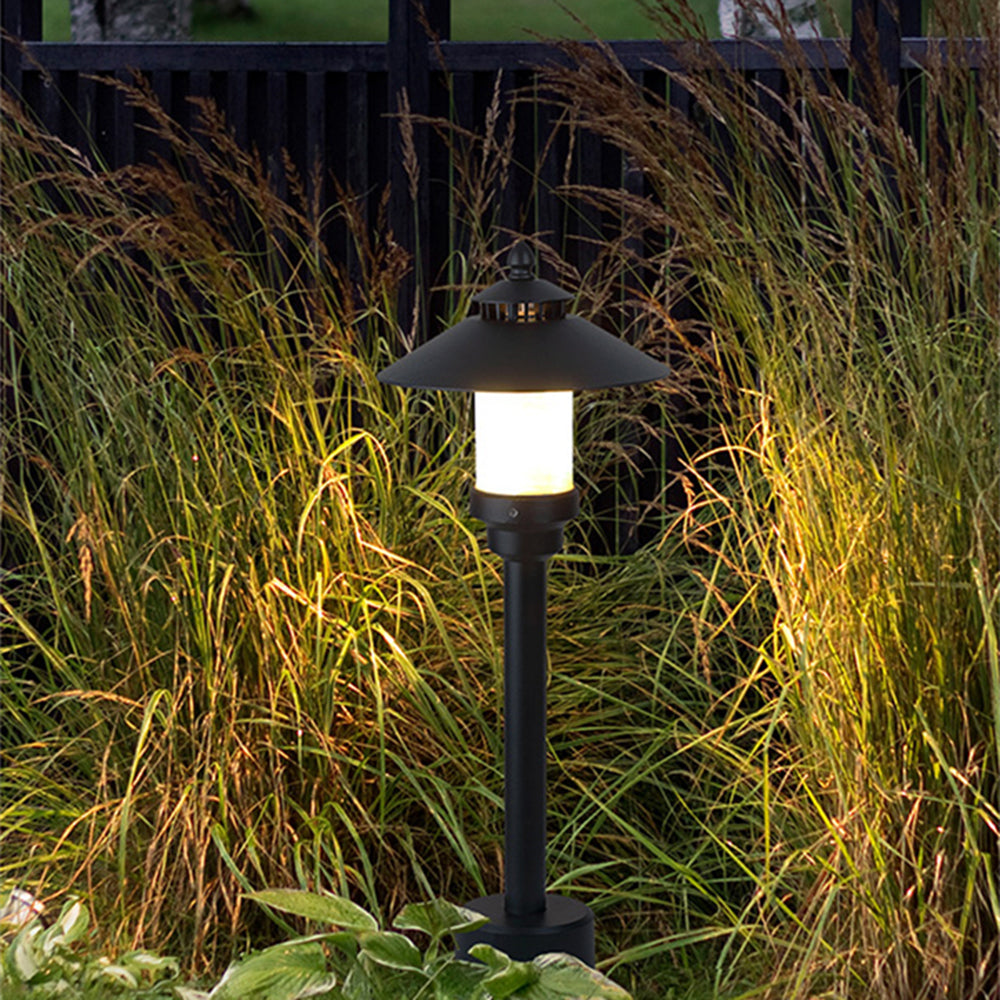 Carins Moderne Staand LED Buitenlamp Zwart Metaal/Marmer Voordeur