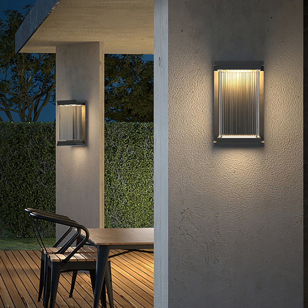 Orr Moderne Design Rechthoekig LED Wandlamp Metaal Zwart Buiten