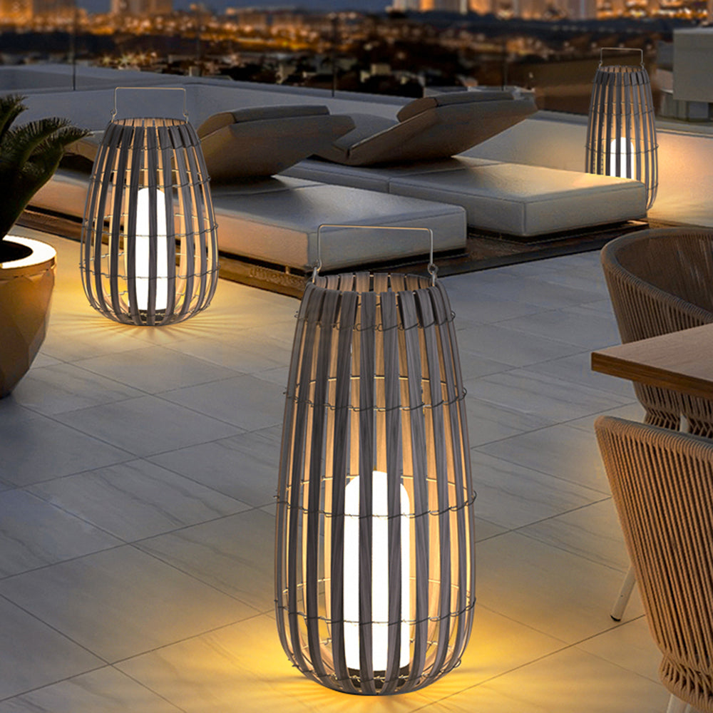 Muto Retro Design LED Buitenlamp Metaal Bamboe Buiten Tuin