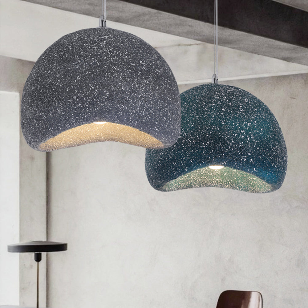Byers Wabi Sabi Brood LED Hanglamp Blauw/Grijs Hars Woonkamer