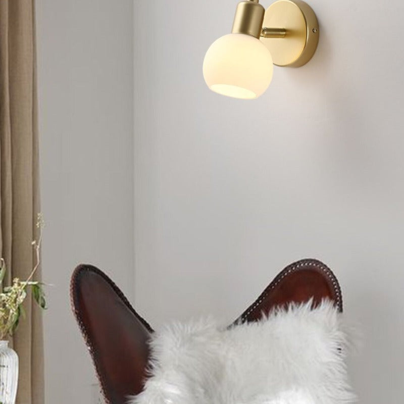 Valentina Moderne Bol LED Wandlamp Metaal Goud/Wit Slaap/Woon