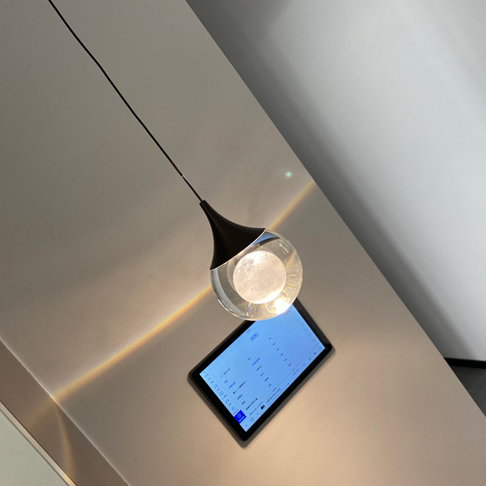 Elif Moderne Maan LED Hanglamp Zwart Metaal Slaapkamer