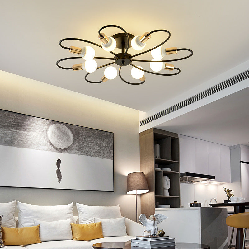 Valentina Industriele LED Plafondlamp Zwart Goud Metaal Slaapkamer