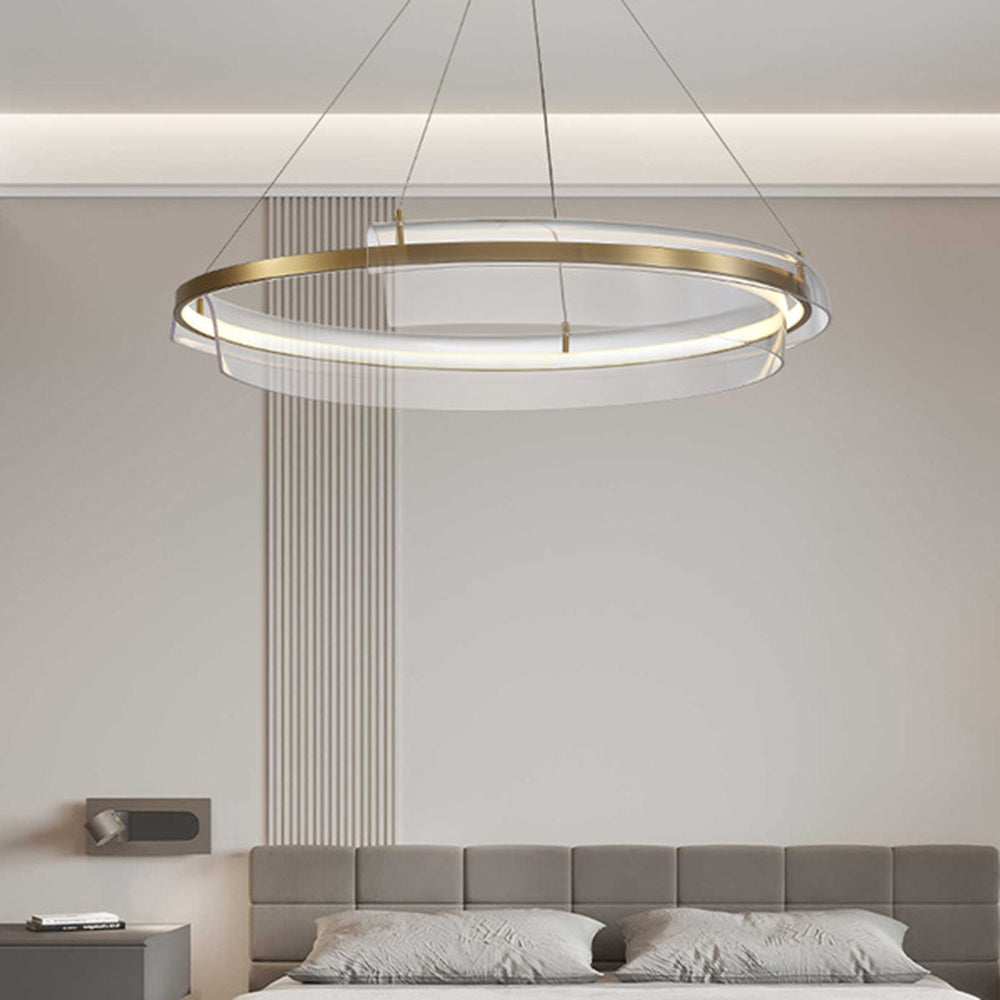 Arisha Minimalist Annular Metal Pendant Light,Gold