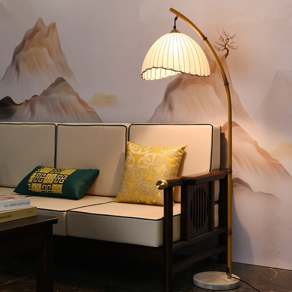 Ozawa Design Bamboe LED Vloerlamp Metaal/Stof Slaap/Woon/Eetkamer