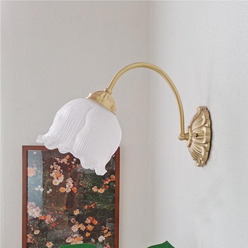 Bella Retro LED Wandlampen Wit Metaal Glas Slaapkamer Woonkamer
