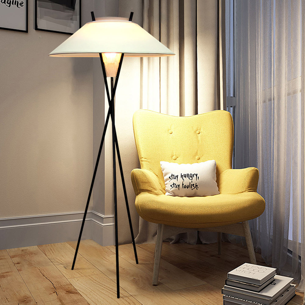 Carins Moderne LED Vloerlamp Metaal/Stof Wit Slaap/Woon/Eetkamer